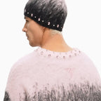 Pull ras du cou en mohair arrangé pour homme