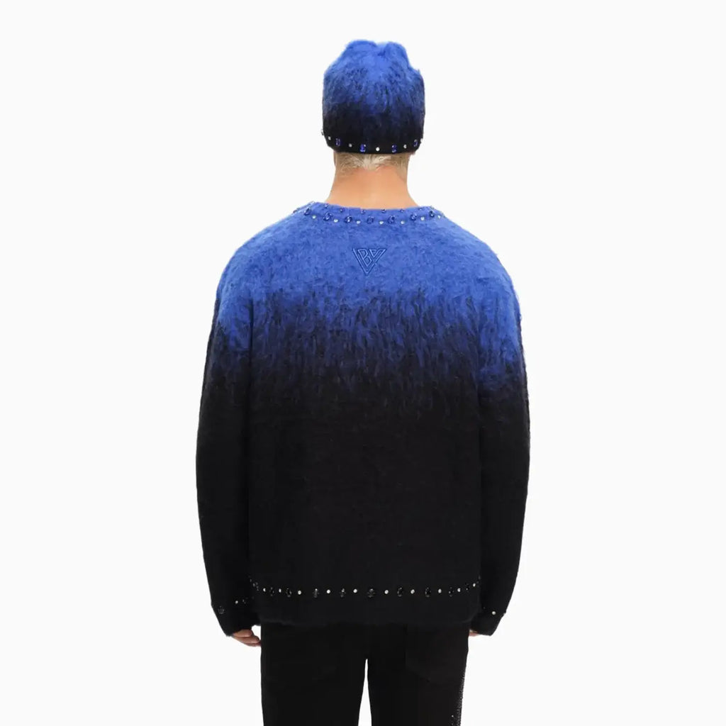 Pull ras du cou en mohair arrangé pour homme