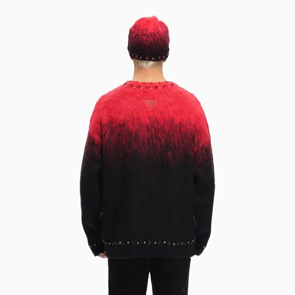 Pull col rond en mohair pour homme