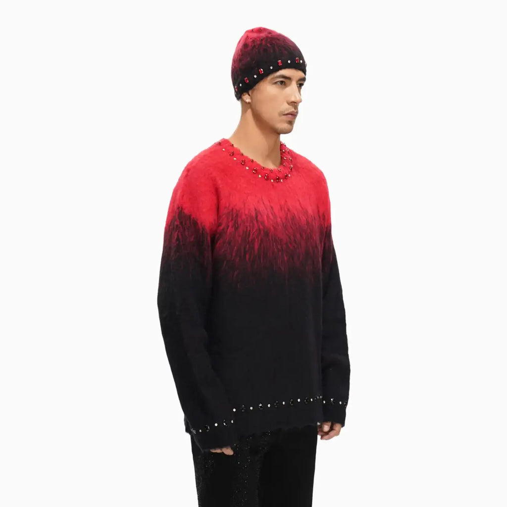 Pull col rond en mohair pour homme