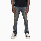 Pantalón ajustado de mezclilla apilada para hombre