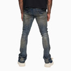 Pantalón ajustado de mezclilla apilada para hombre