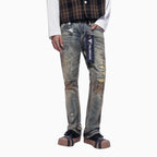 Pantalon en jean empilé statique pour homme