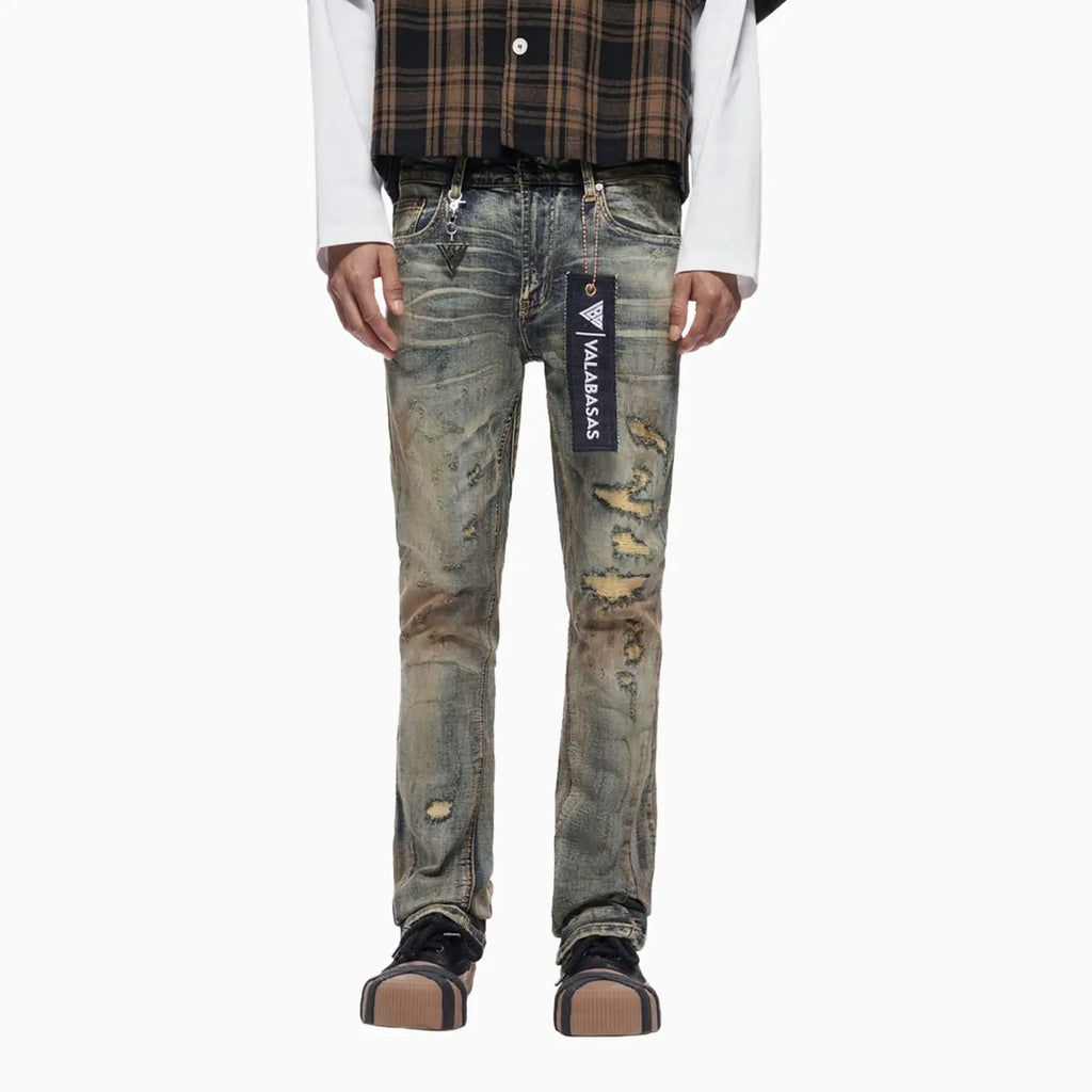 Pantalon en jean empilé statique pour homme