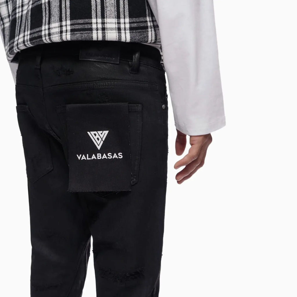 Pantalón de mezclilla encerada apilada Trance para hombre