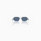 Lunettes de soleil Versace bleues et argentées pour homme