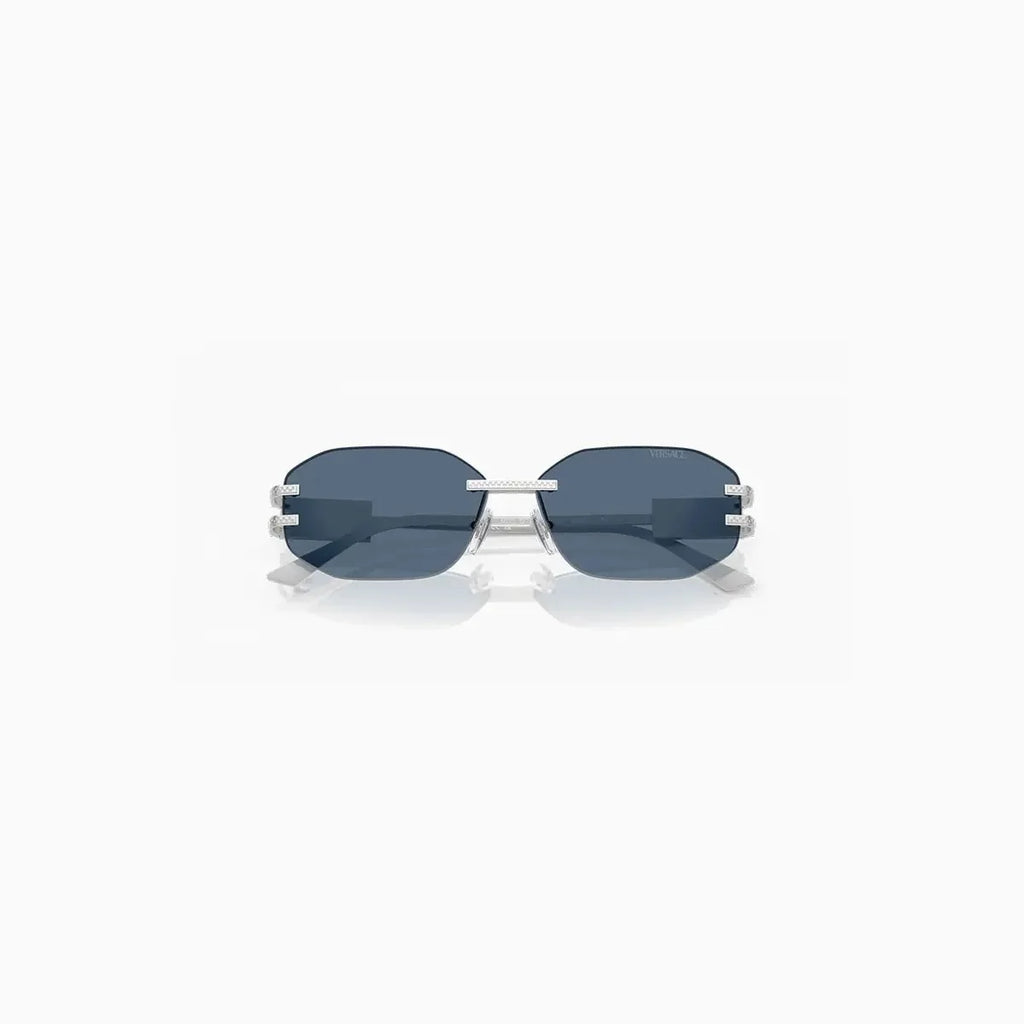 Lunettes de soleil Versace bleues et argentées pour homme