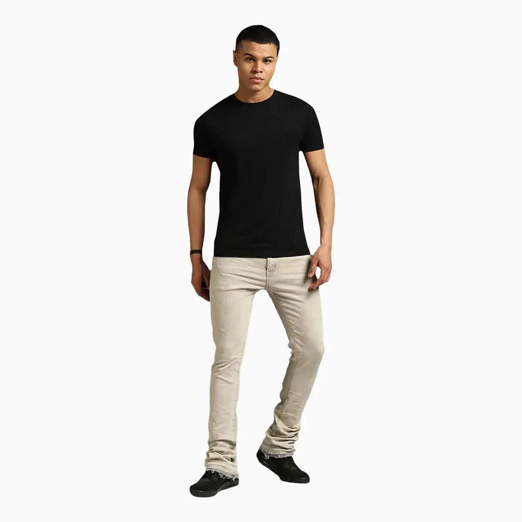 Pantalones vaqueros de hombre con corte apilado